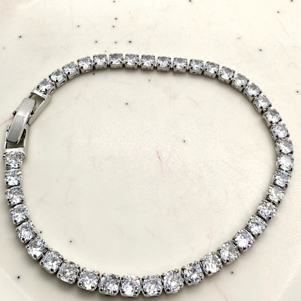Elegant Silver Tennis Bracelet